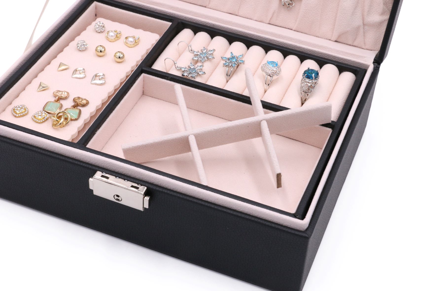 Square Shape PU Jewelry Box with Insert
