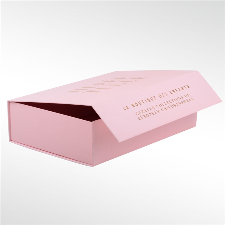 Pink Color Folding Box with Gold Stamping