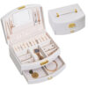 Two Layers PU Jewelry Box with Mirror