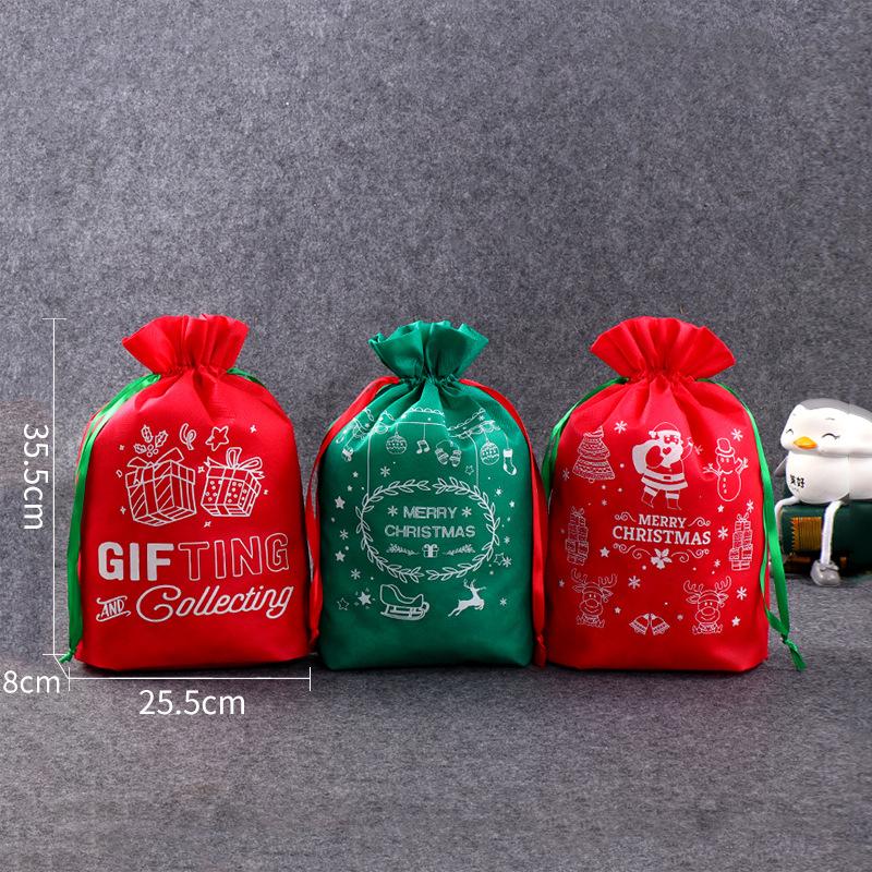 X'mas Non Woven Drawstring Backpack Bag