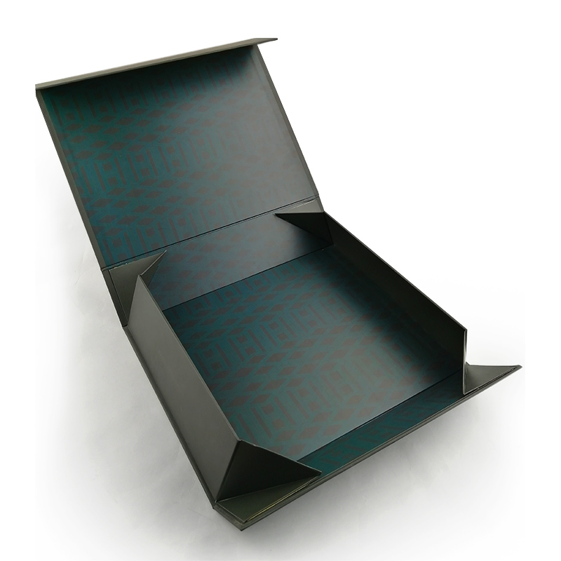 Matt Black Folding Box with Printing Inside