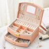 Two Layers PU Jewelry Box with Mirror
