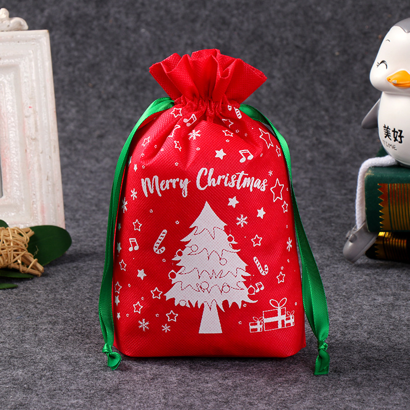 X'mas Non Woven Drawstring Backpack Bag