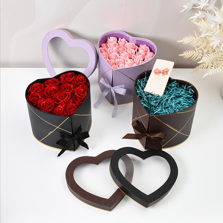 Heart Shape Flower Box with Top Window