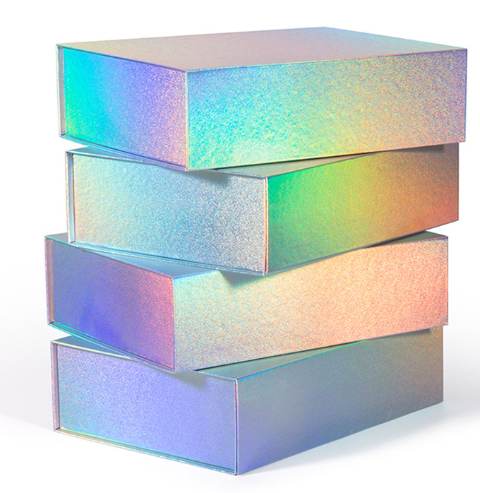 Silver Iridescent Paper Folding Box