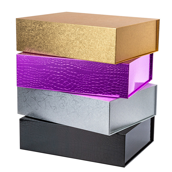 Color Textured Shiny Paper Folding Box