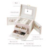 Three Layers Luxury PU Jewelry Box with Mirror