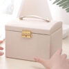 Three Layers Luxury PU Jewelry Box with Mirror
