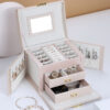 Three Layers Luxury PU Jewelry Box with Mirror