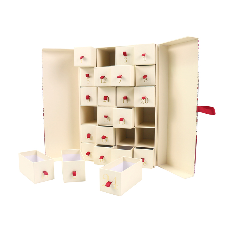 Calendar Box with Multiple Ribbon Drawers and Offset Printing