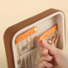 Small Multiple Divider PU Jewelry Box with Zipper