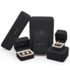 Black PU Jewelry Box Set with Gold Stamping Logo
