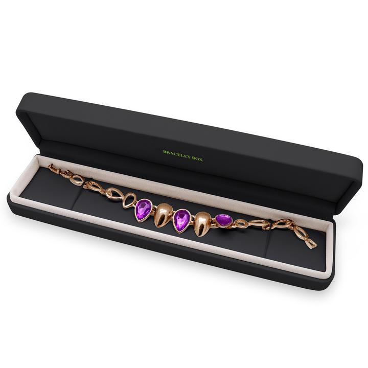 Black PU Jewelry Box Set with Gold Stamping Logo